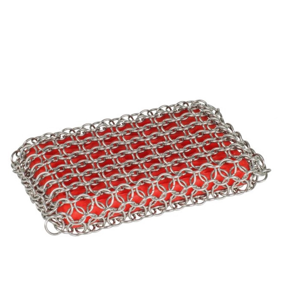 Lodge Chainmail Scrubber Stainless Steel Cast Iron Cleaning Tool,Dishwasher-Safe